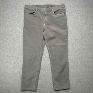 Faherty Men 5-Pocket Stretch Pants Gray Straight Leg Size 38x32 (Actual 38x29.5)